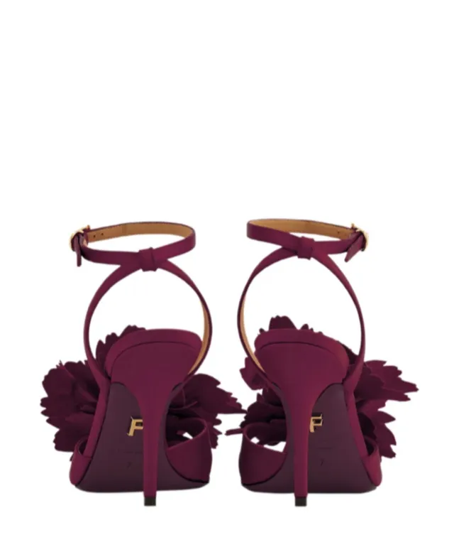 Flower Embellished High Heel Sandal