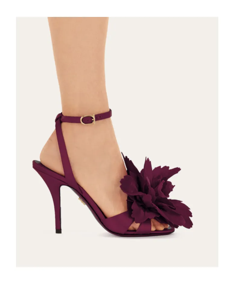 Flower Embellished High Heel Sandal