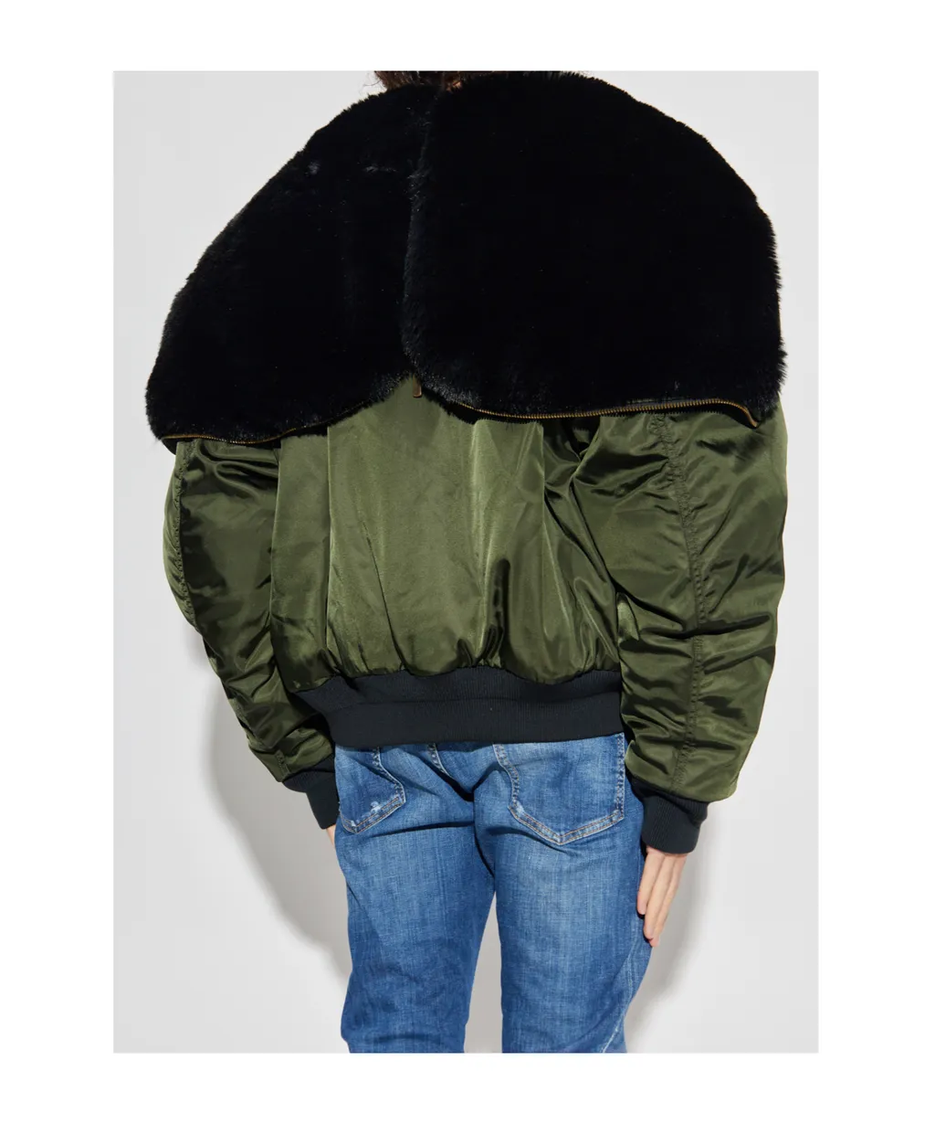 Aviator Hooded Puffer Bomber Jacket