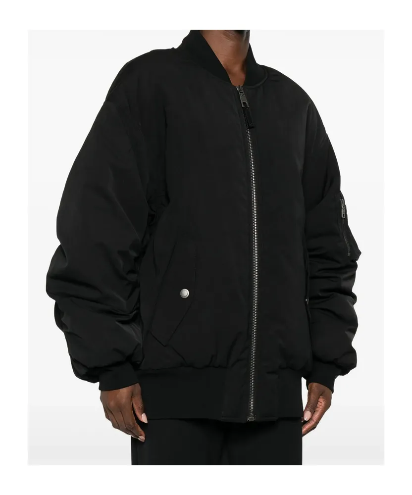 Zip-Up Oversized Bomber Jacket