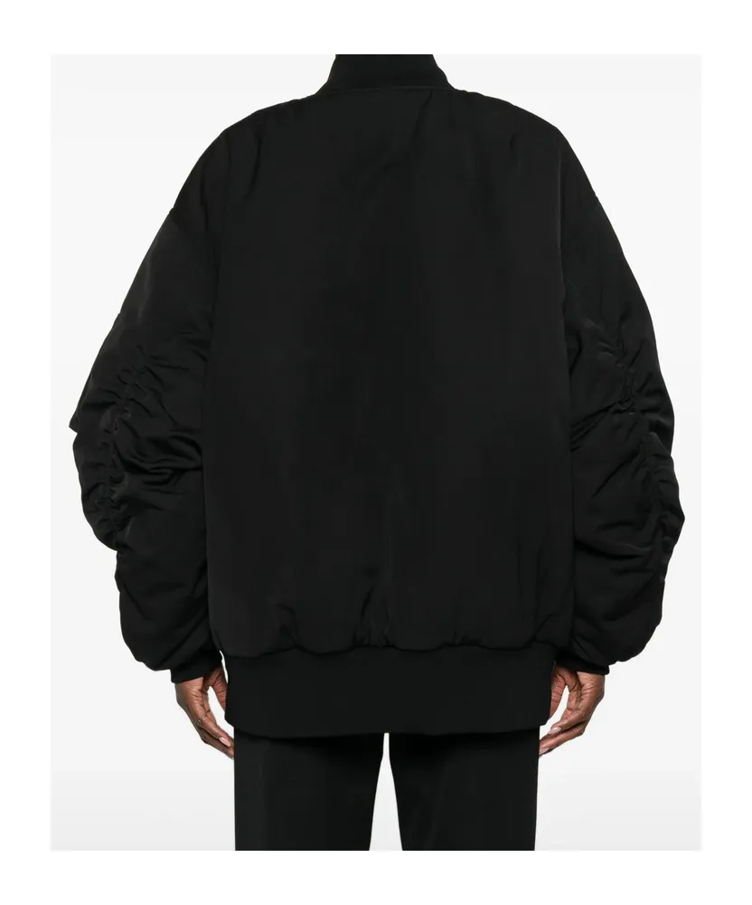 Zip-Up Oversized Bomber Jacket