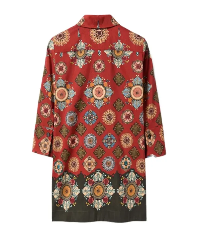 Geometric-Print Mini Day Dress