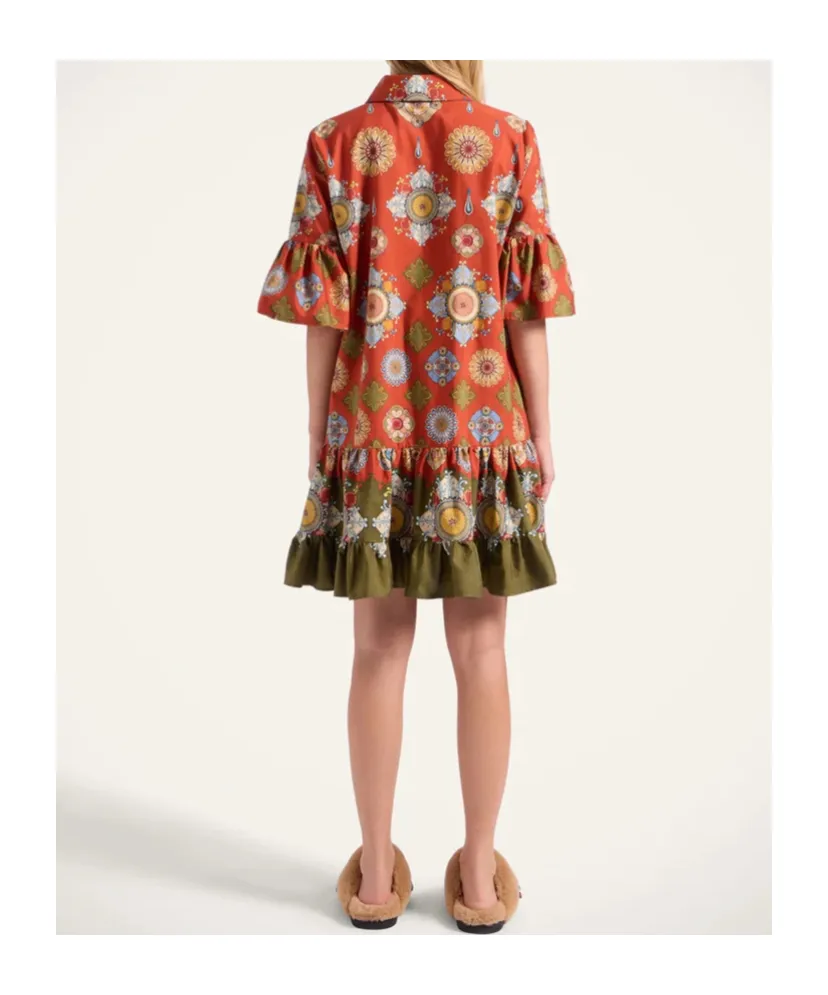 Floral-Print Ruffled Dress