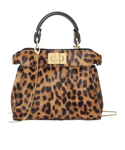 Nano Peekaboo Leopard Printed Tote Bag