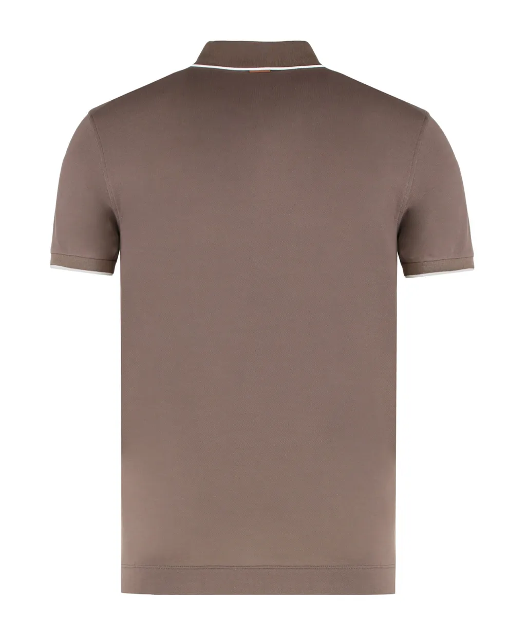 Logo Embroidered Short Sleeved Polo Shirt