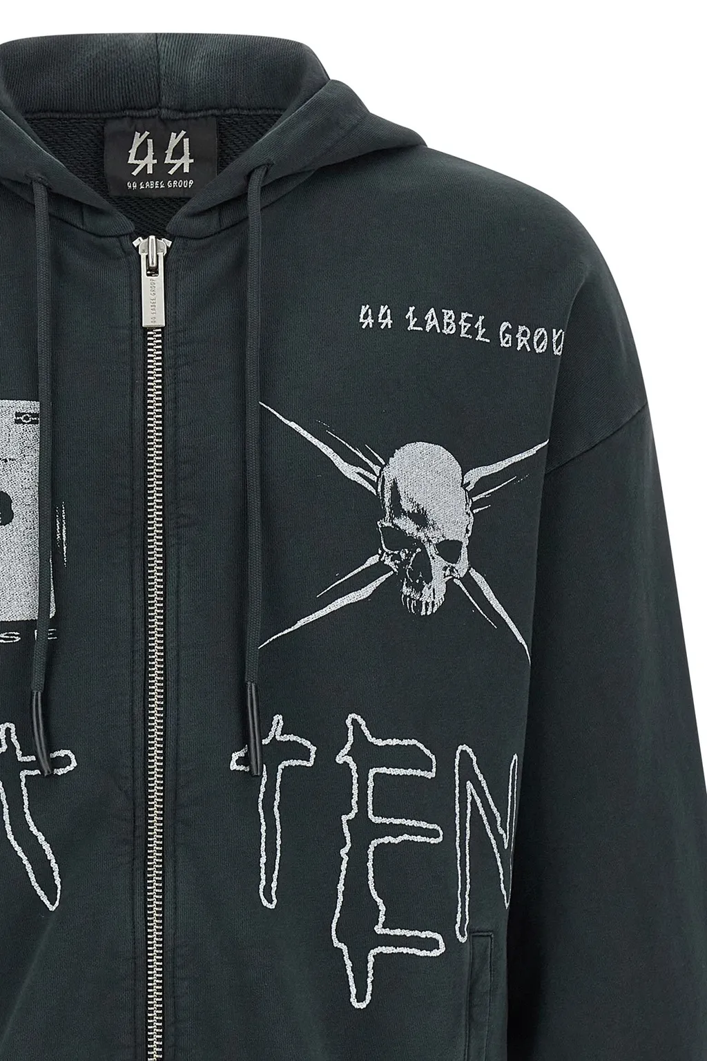 Graphic Zip-Up Sweater