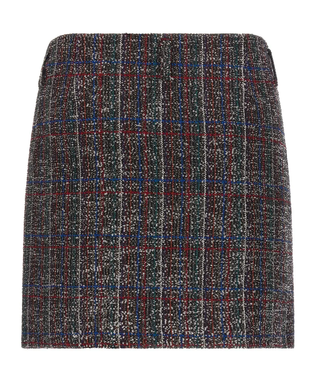 Sequin Tartan Skirt