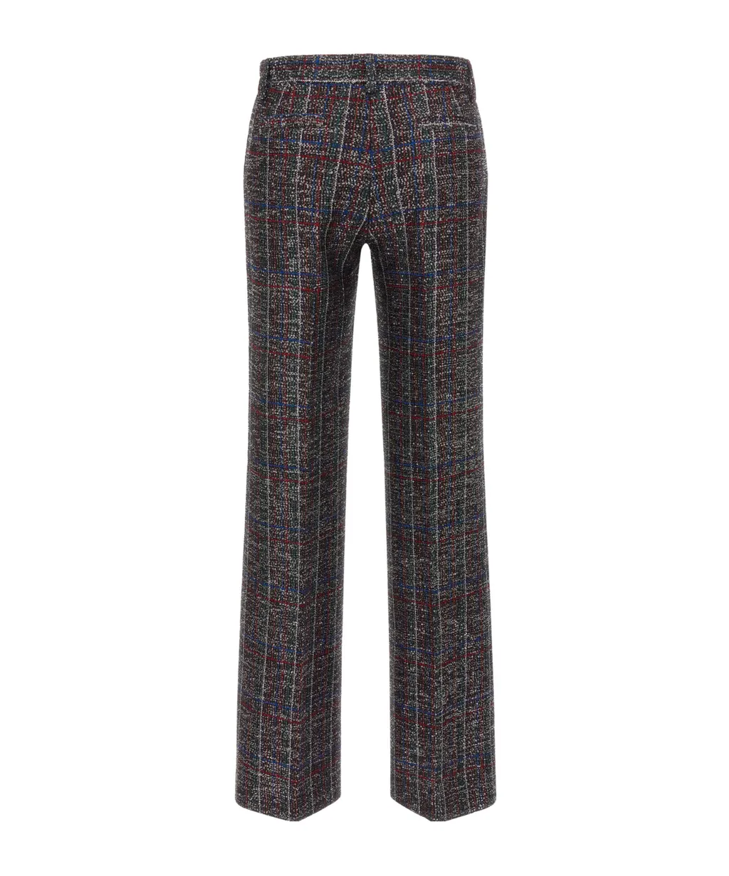 Sequin Embellished Tartan Pants