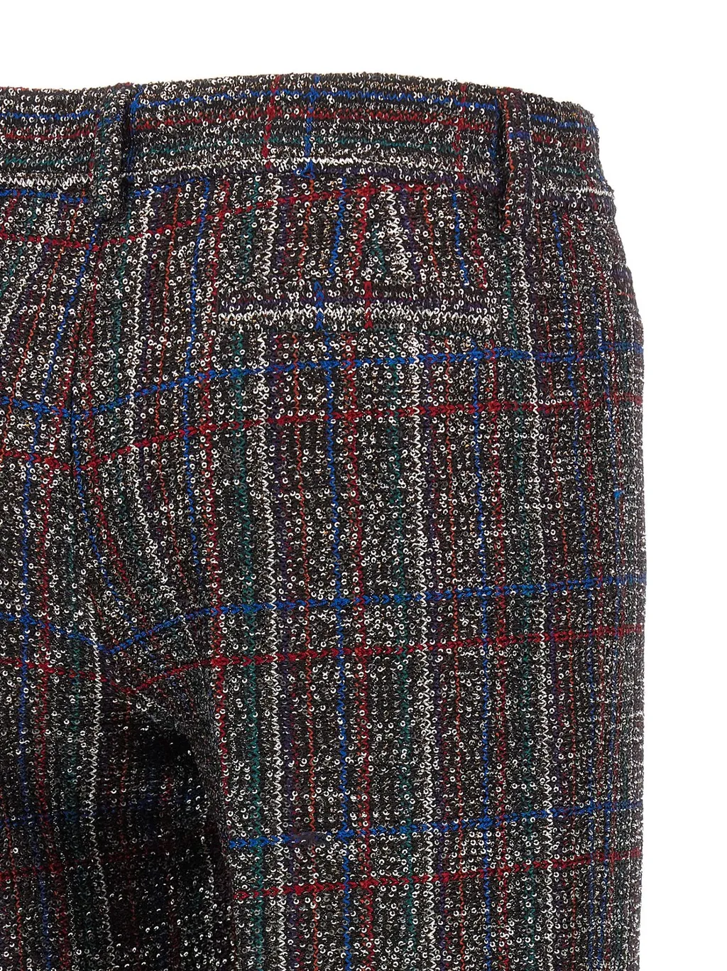 Sequin Embellished Tartan Pants