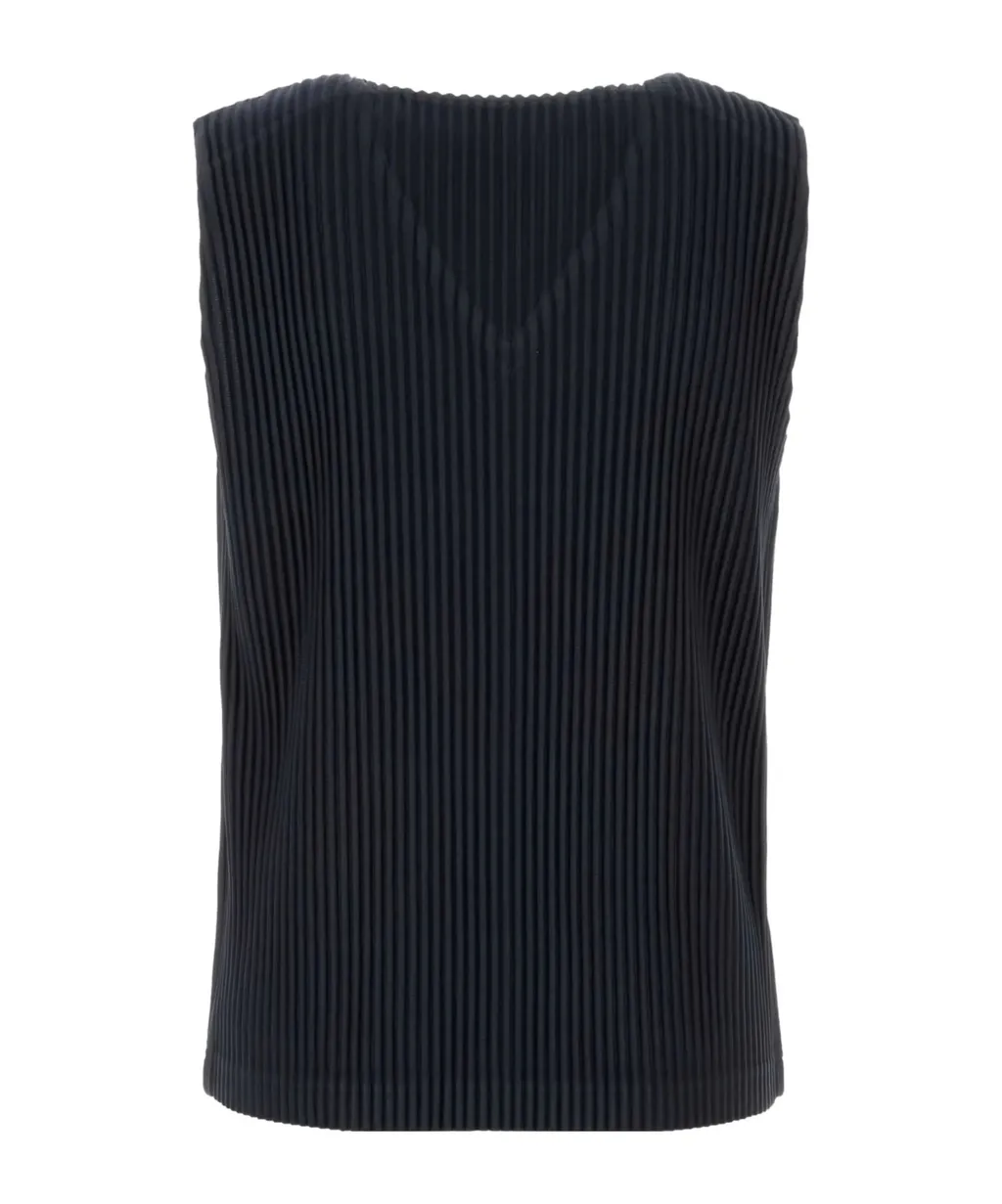 Pleated V-Neck Vest