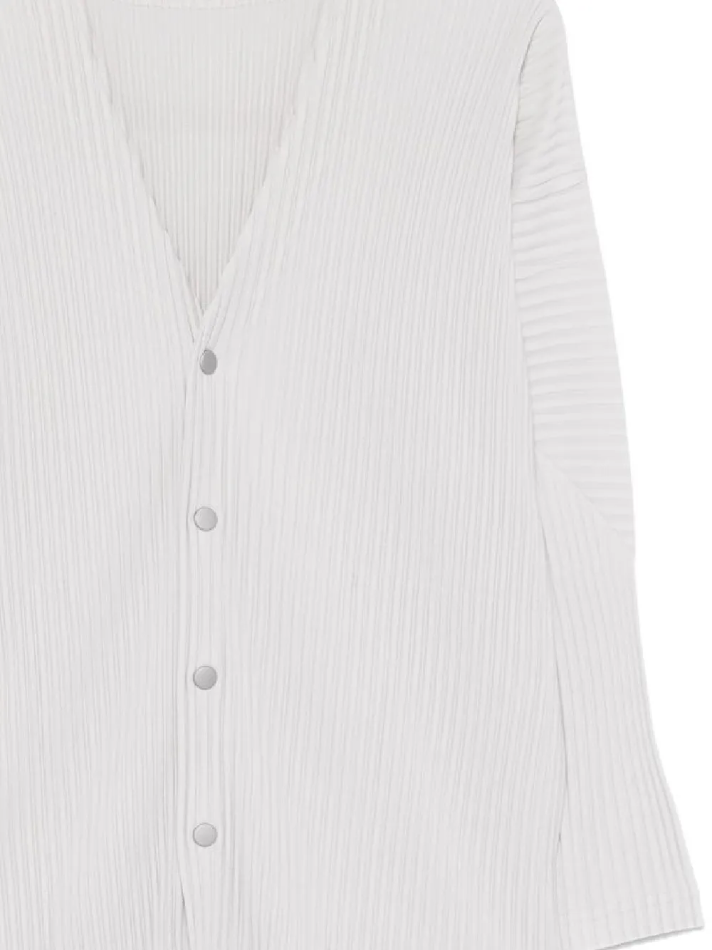 Pleated Buttoned Cardigan