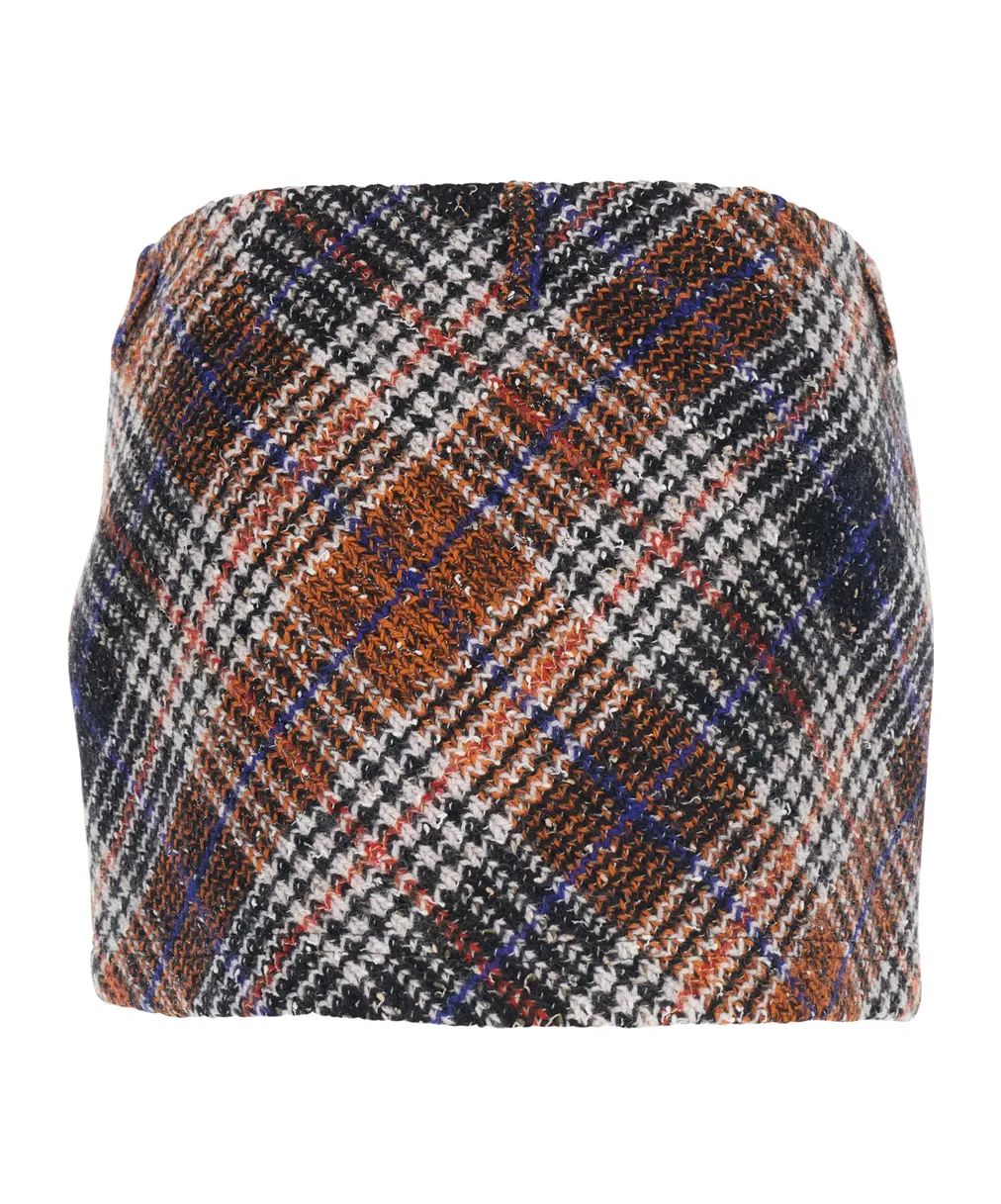 Zigzag Motif Tweed Skirt