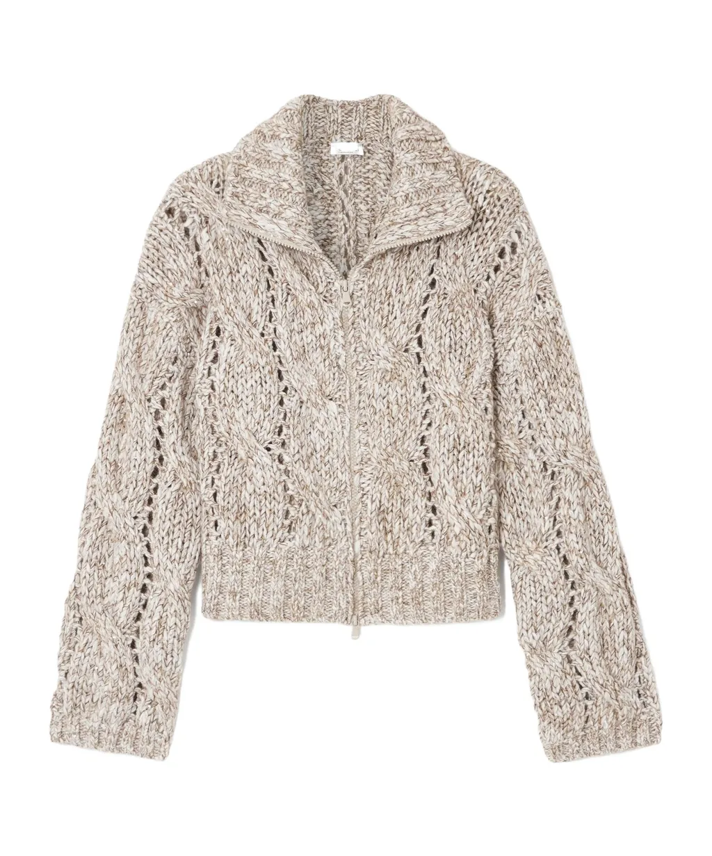 Long Sleeved Zip-Up Cardigan