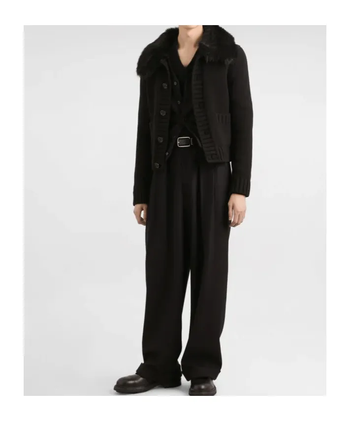 Fur Collar Buttoned Jacket