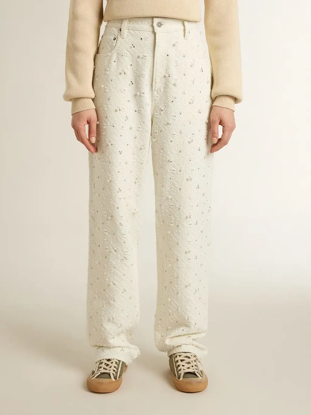 Straight-Leg Embellished Jeans