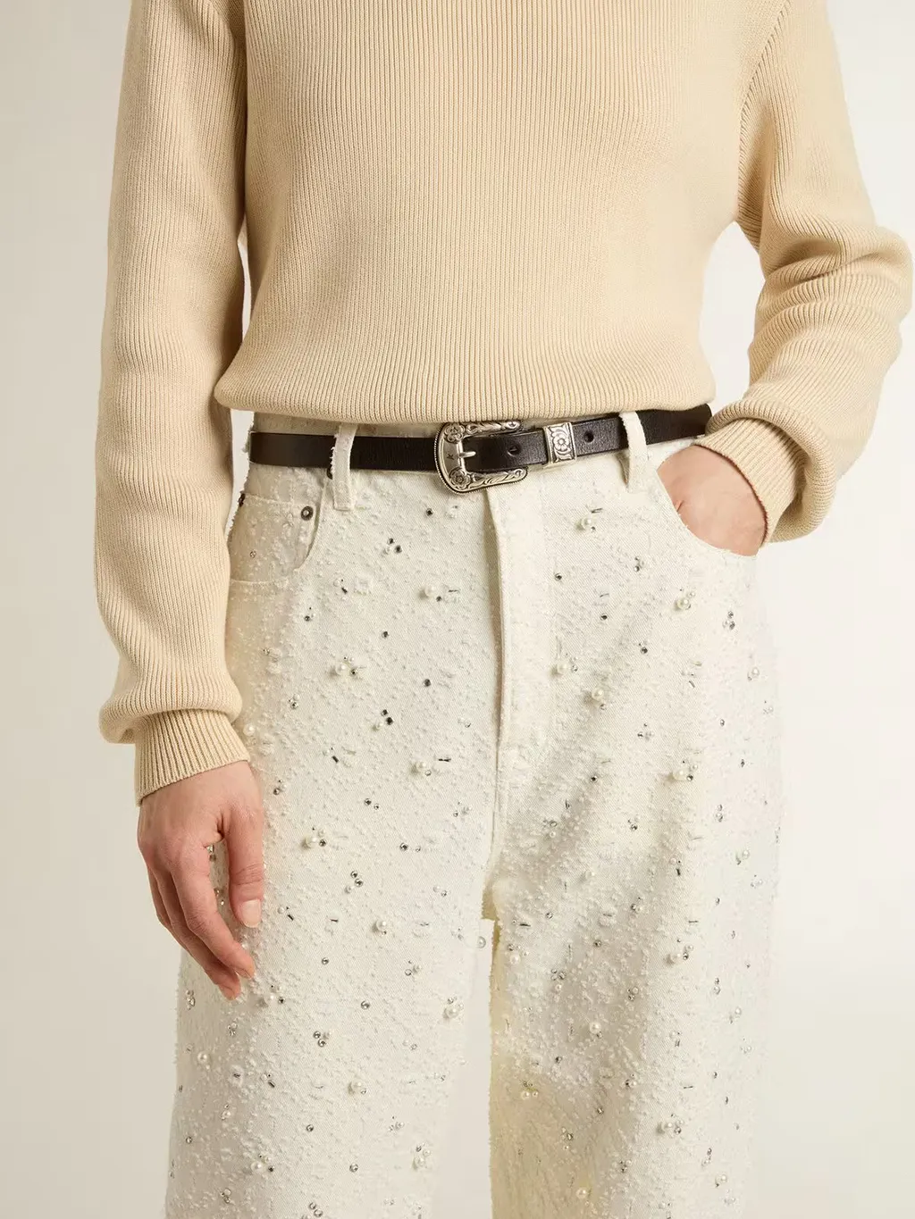 Straight-Leg Embellished Jeans