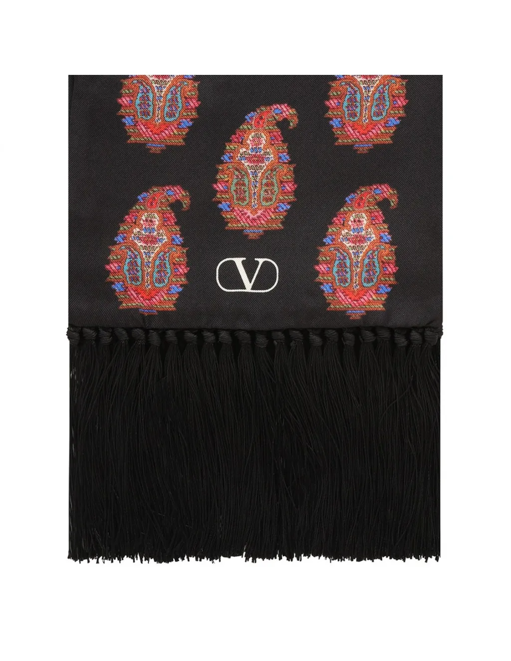 Paisley-Print Fringed Scarf