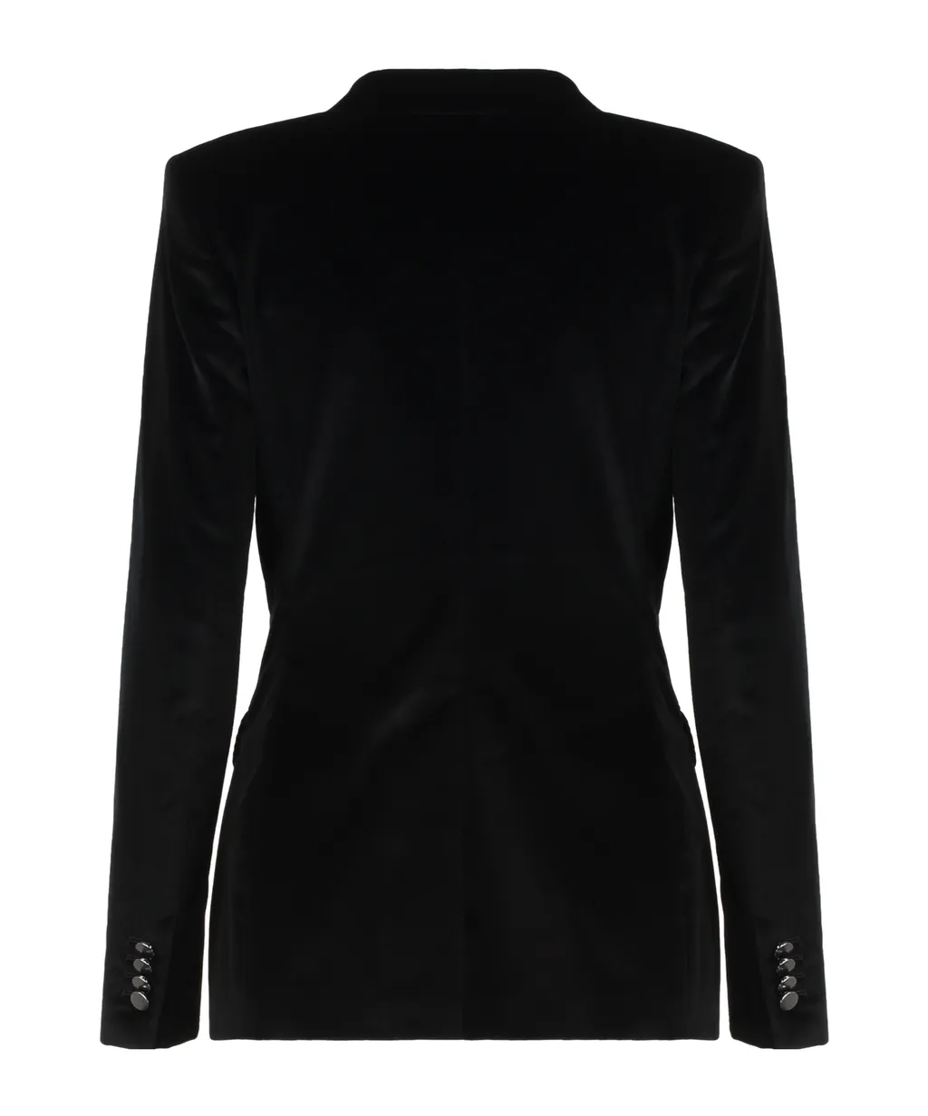 Double-Breasted Velvet Jacket