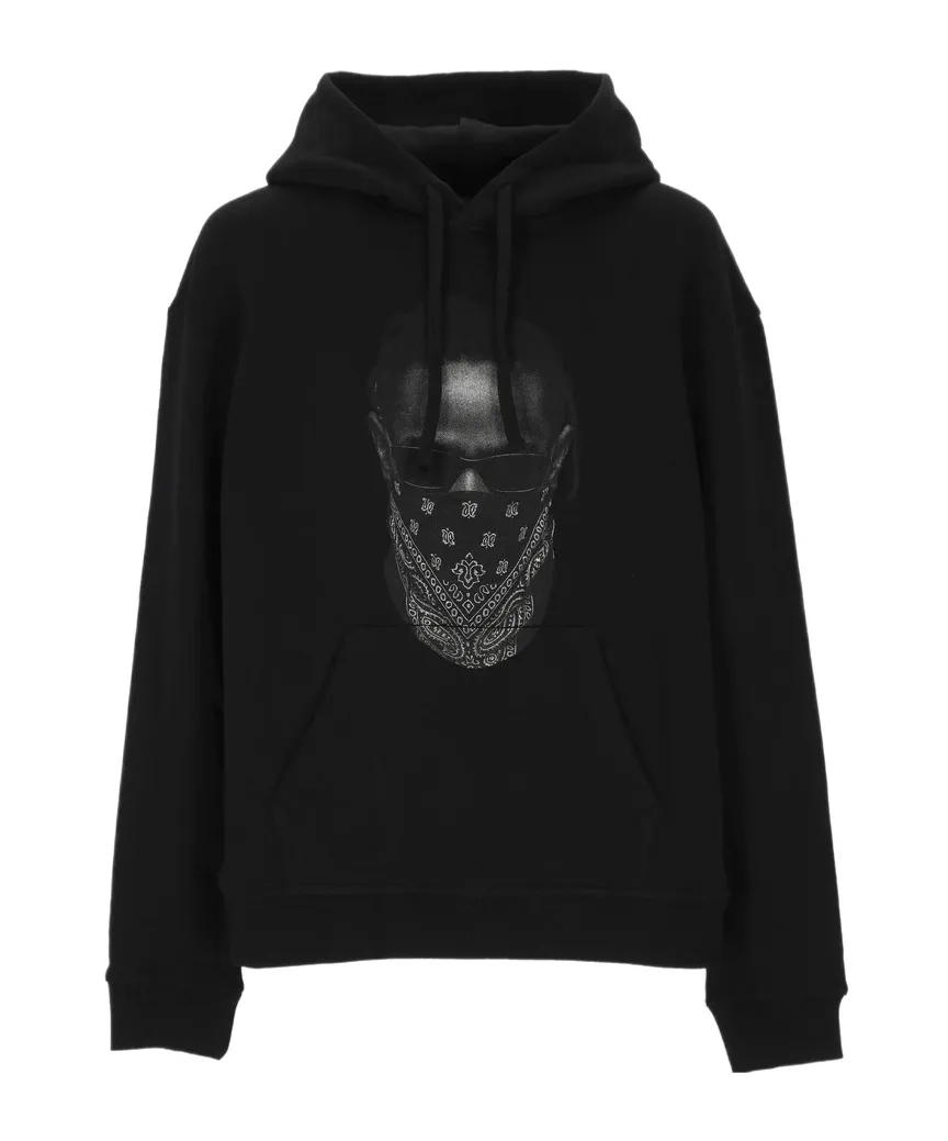 Pattern-Printed Drawstring Hoodie