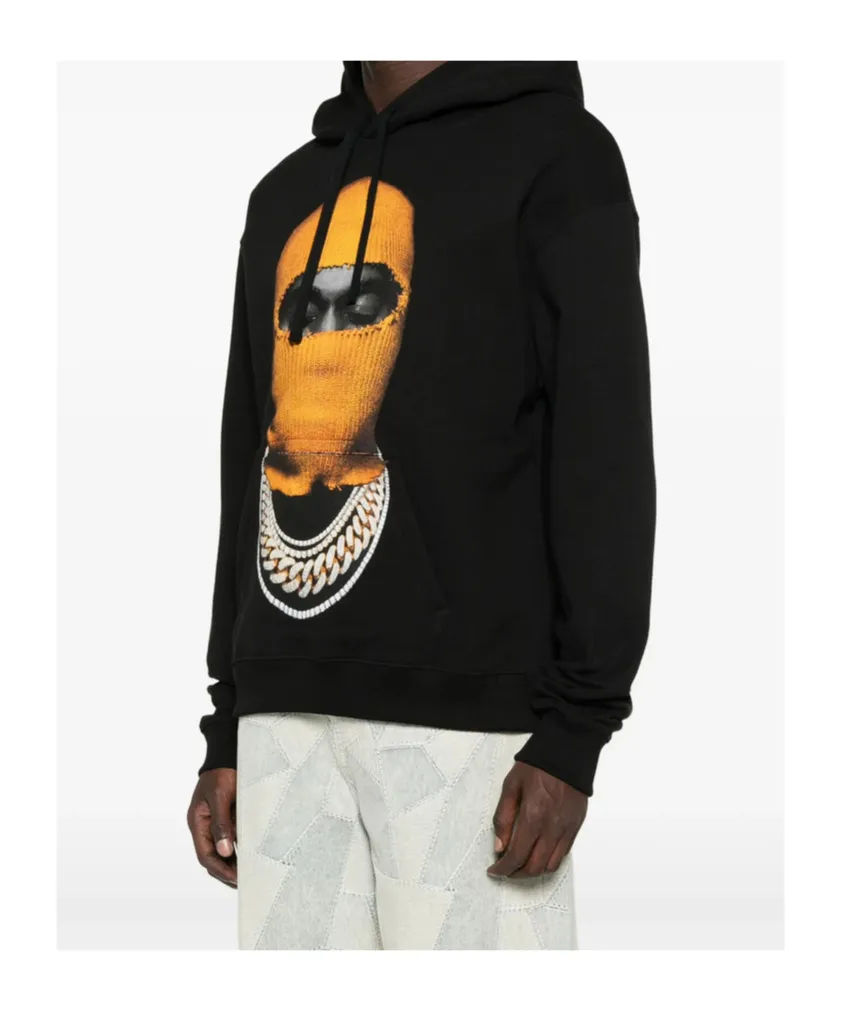 Balaclava-Printed Drawstring Hoodie