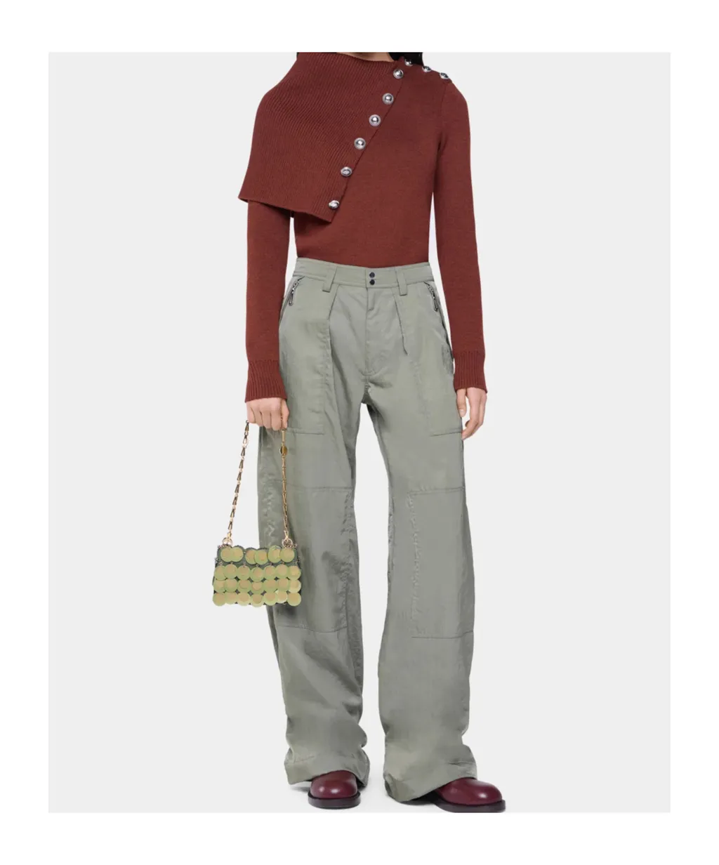 Pleated Button Fastened Trousers