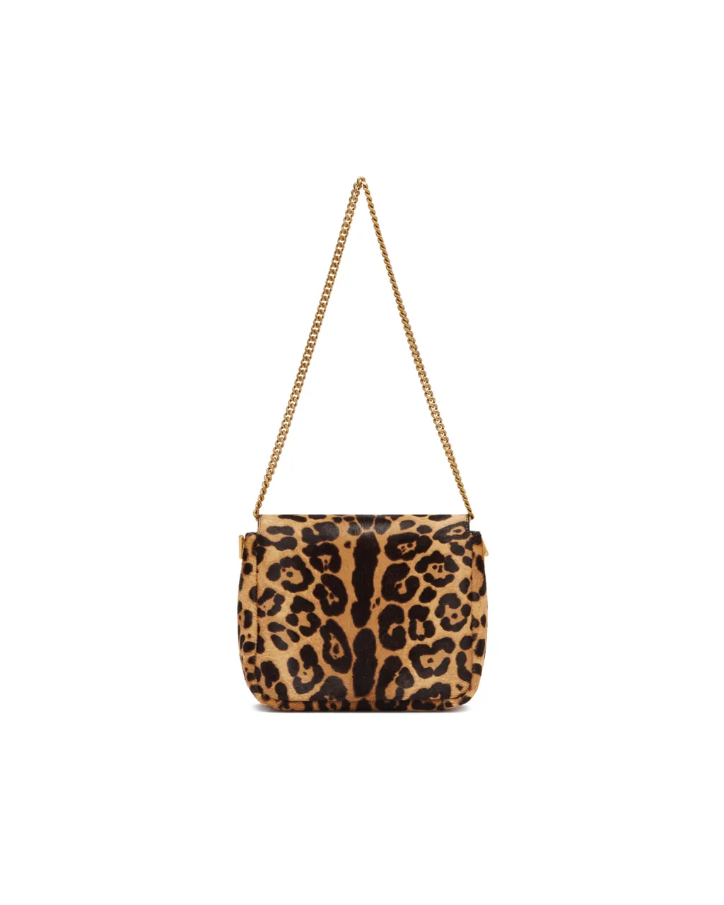 Leopard Patterned Logo Plaque Shoulder Bag