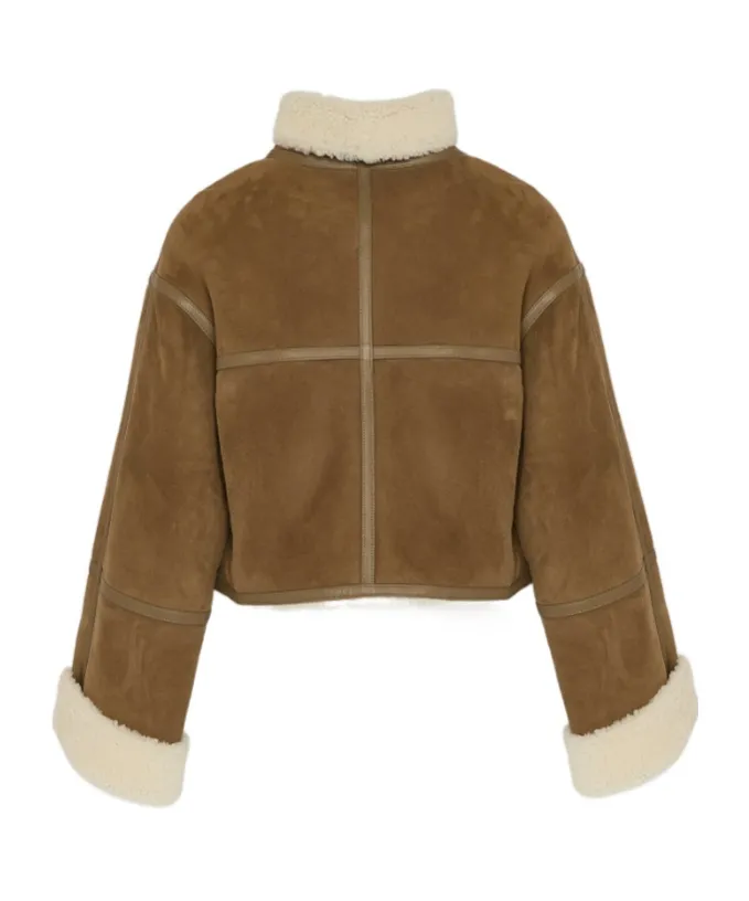 Shearling-Trimmed Suede Jacket