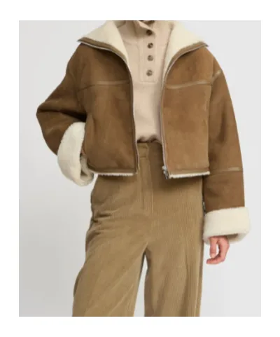 Shearling-Trimmed Suede Jacket