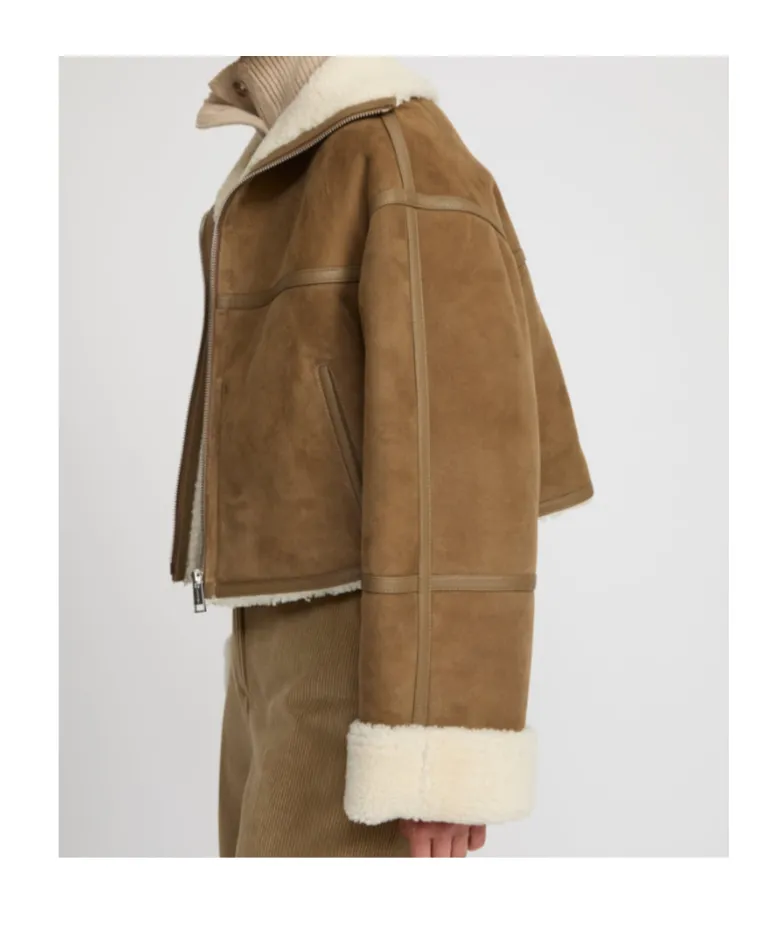 Shearling-Trimmed Suede Jacket