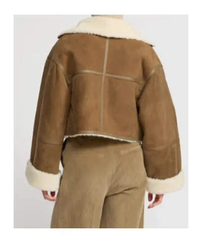 Shearling-Trimmed Suede Jacket