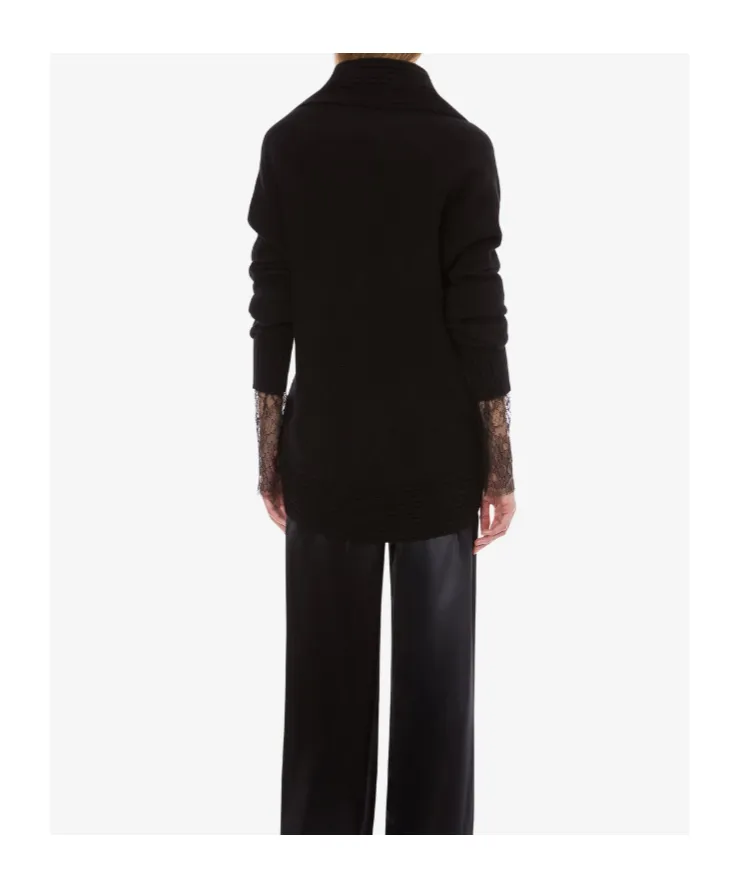 Ribbed Shawl-Collar Cardigan