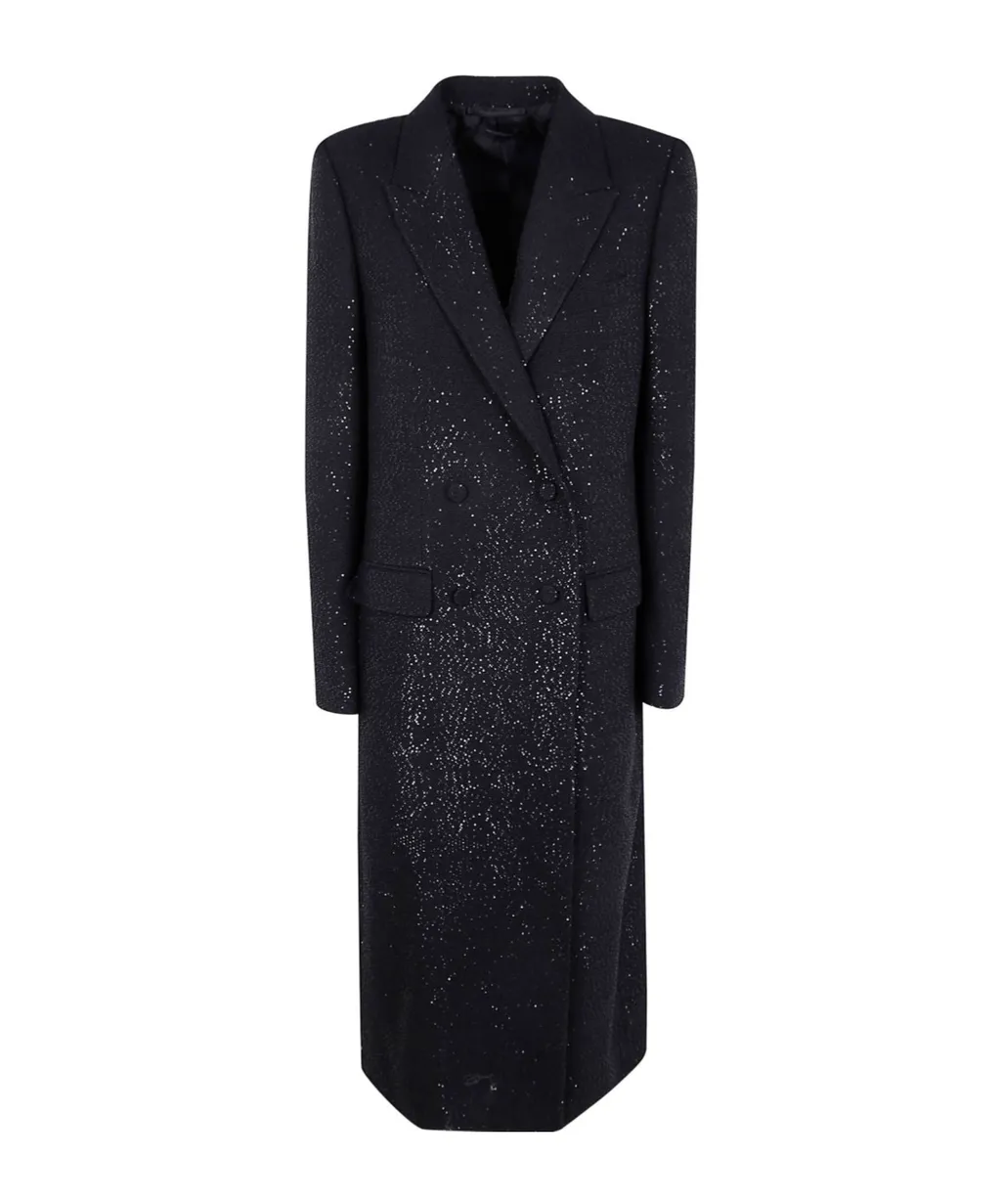 Sequin Embellished Double-Breasted Coat