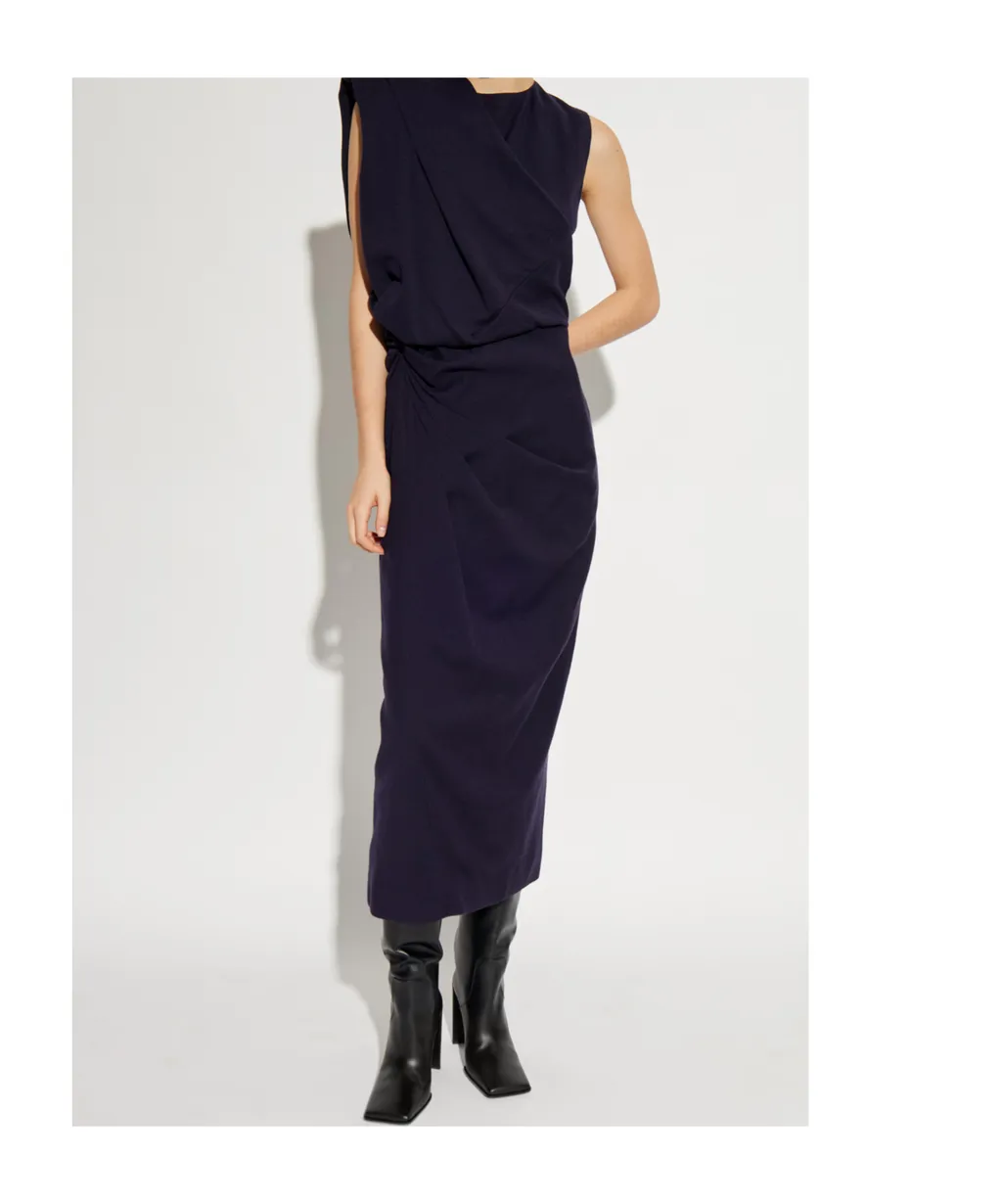 Sleeveless Asymmetrical Wrinkled Dress