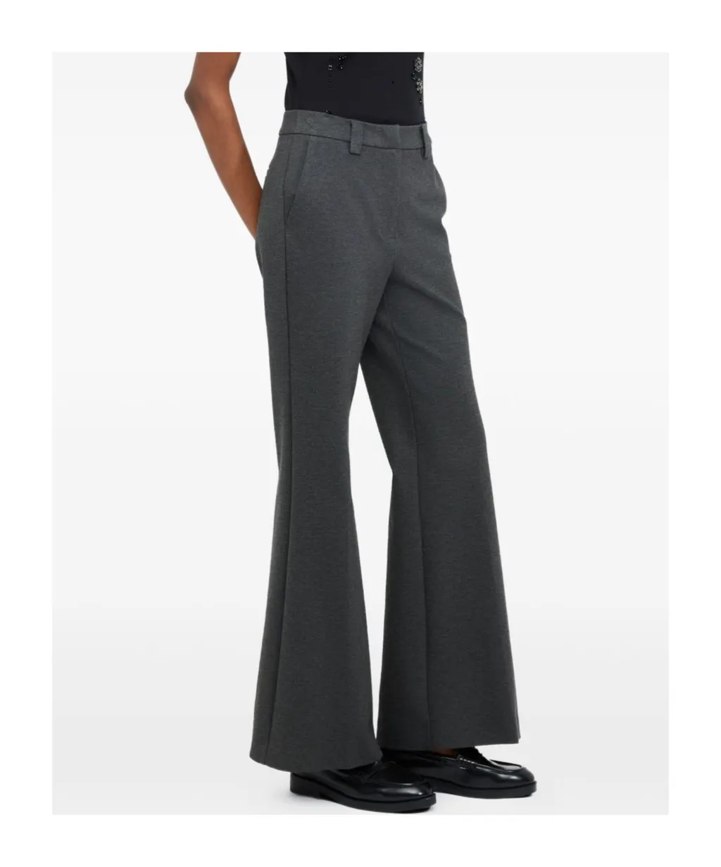 High-Waisted Flared Casual Pants
