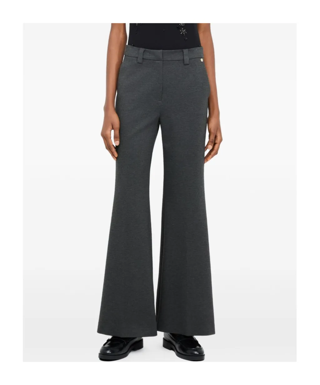 High-Waisted Flared Casual Pants