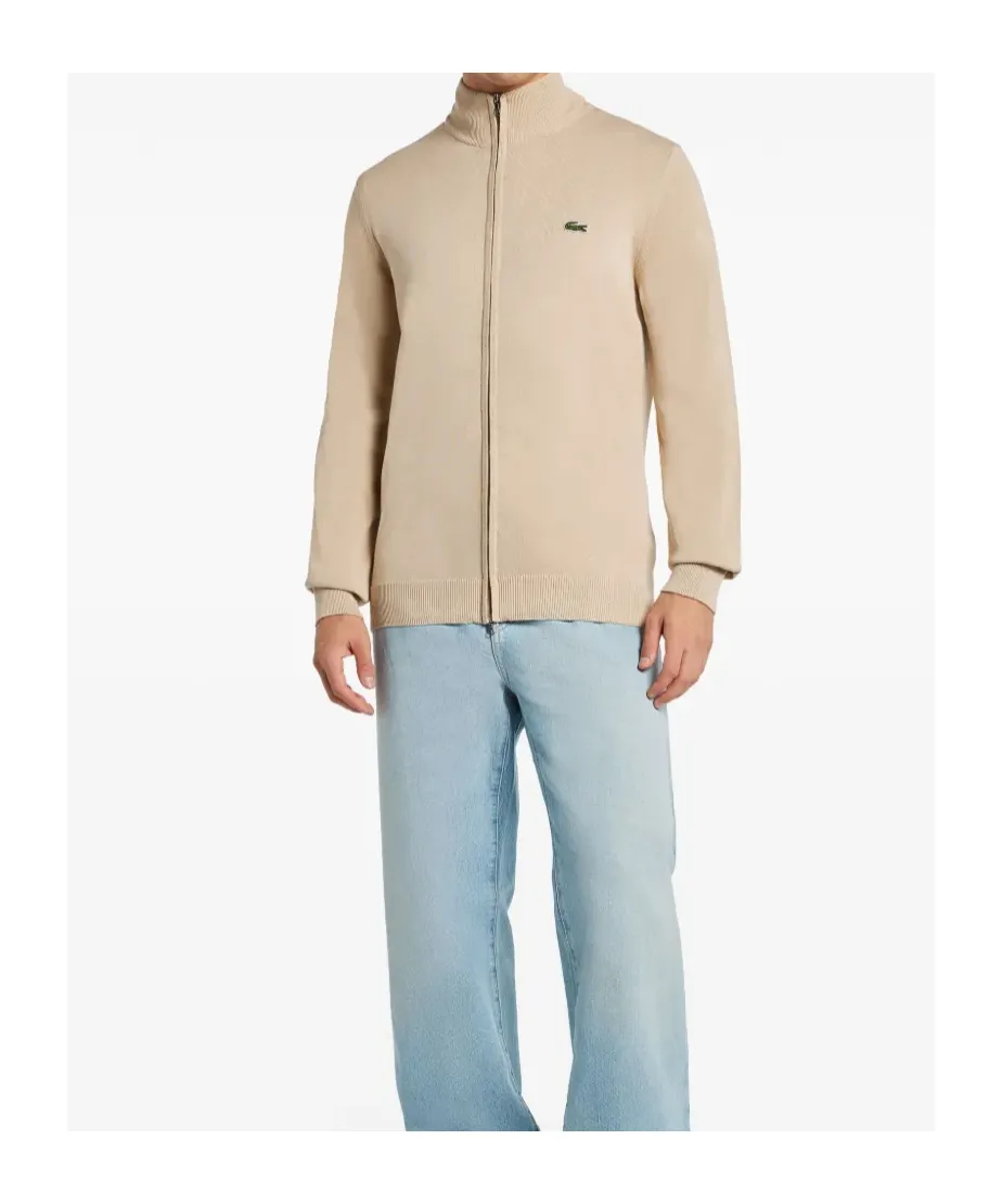 Logo-Patch Zip-Up Cardigan
