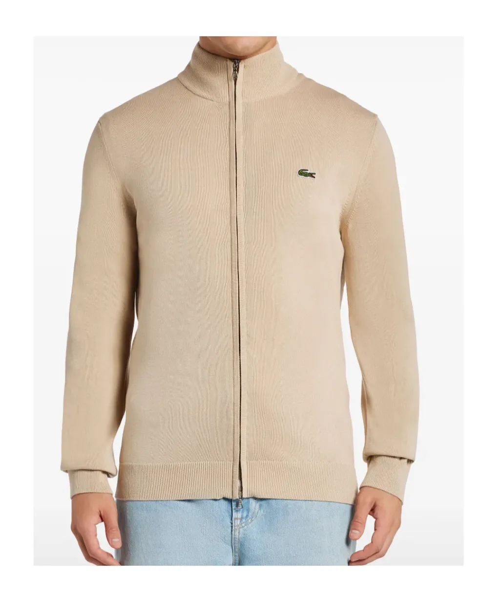 Logo-Patch Zip-Up Cardigan