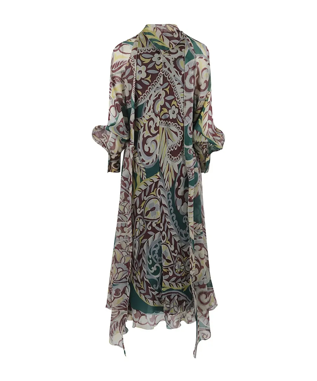 Maxi Dress With Side Panels & Bat Sleeves