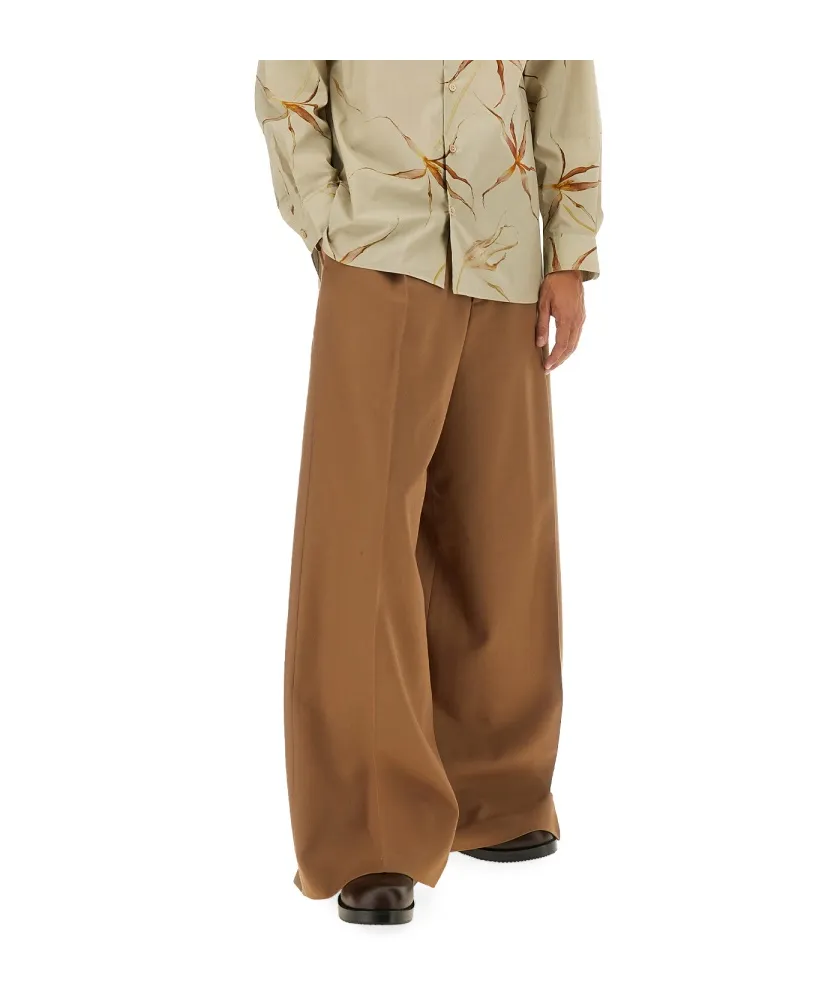 Pleated Straight-Leg Pants