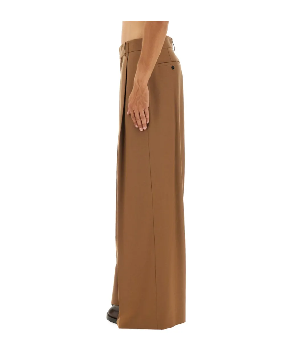 Pleated Straight-Leg Pants