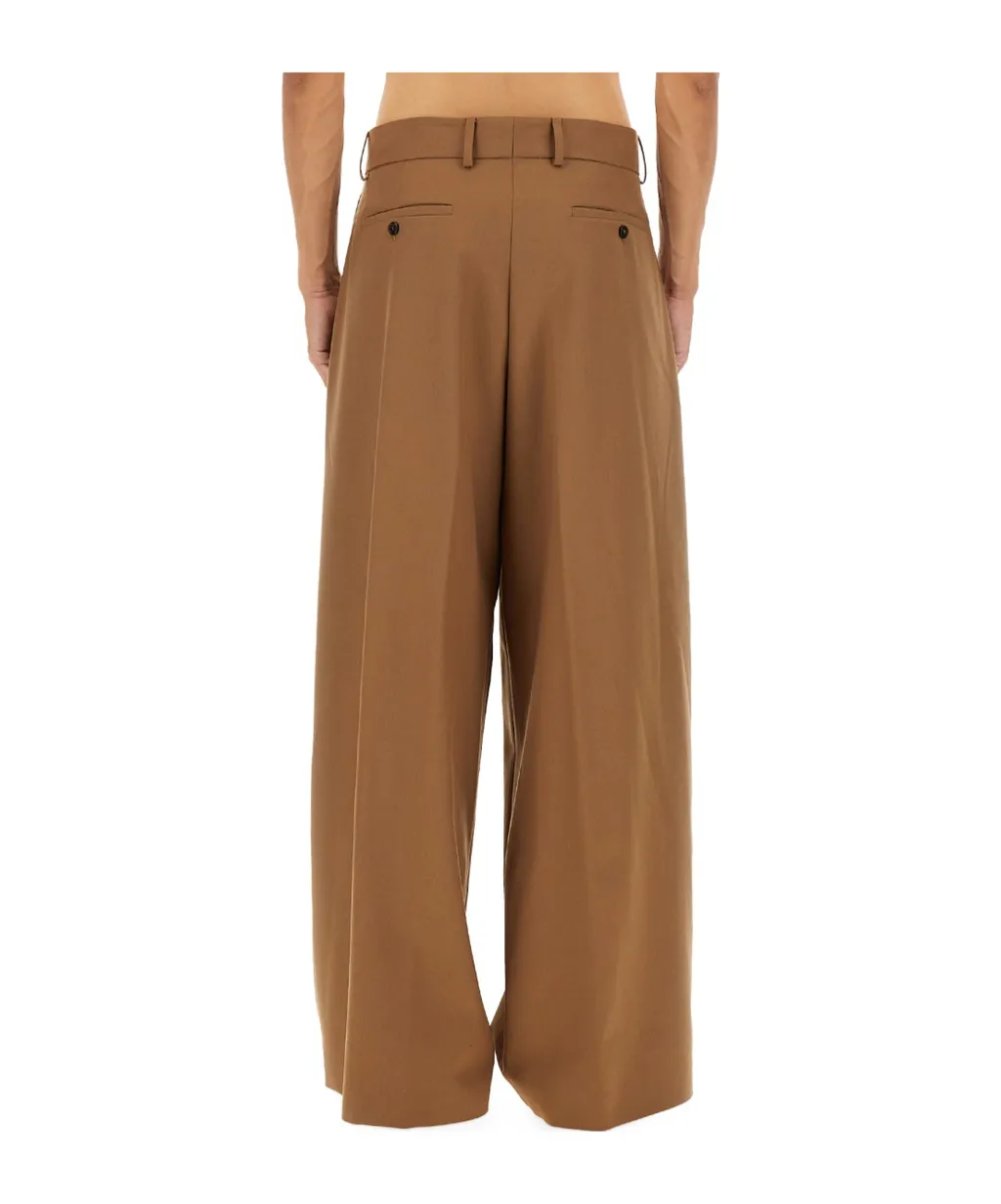 Pleated Straight-Leg Pants