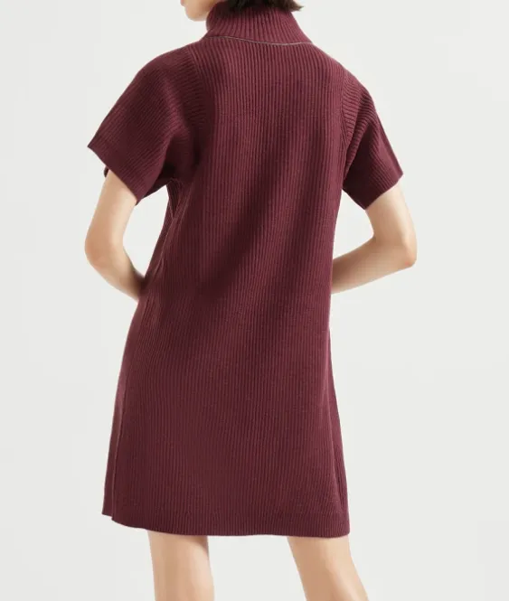Ribbed Turtleneck Mini Dress