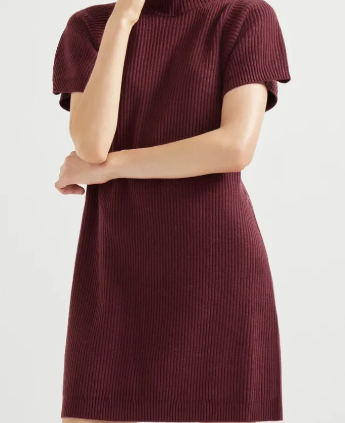 Ribbed Turtleneck Mini Dress