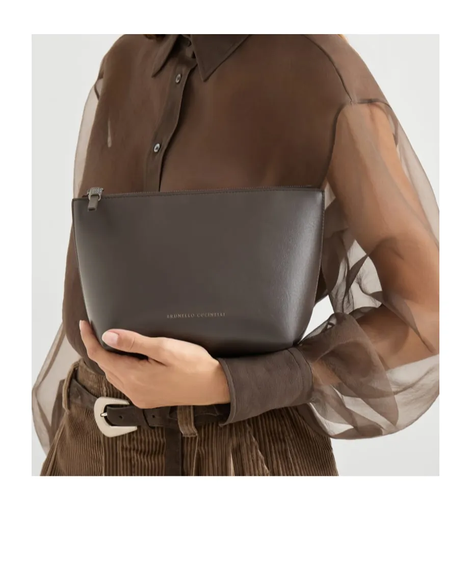 Logo-Print Clutch Bag