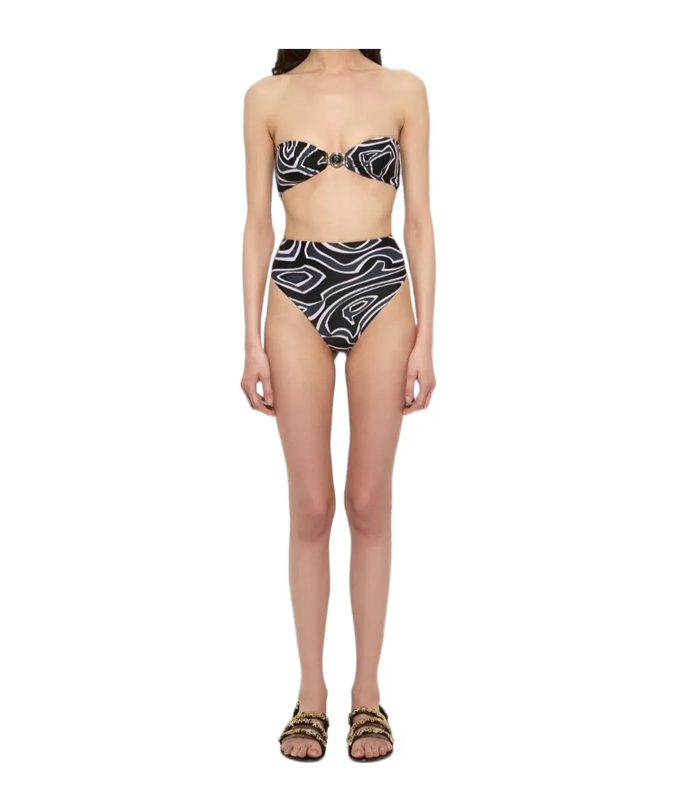 Maze Printed Strapless Bikini Top
