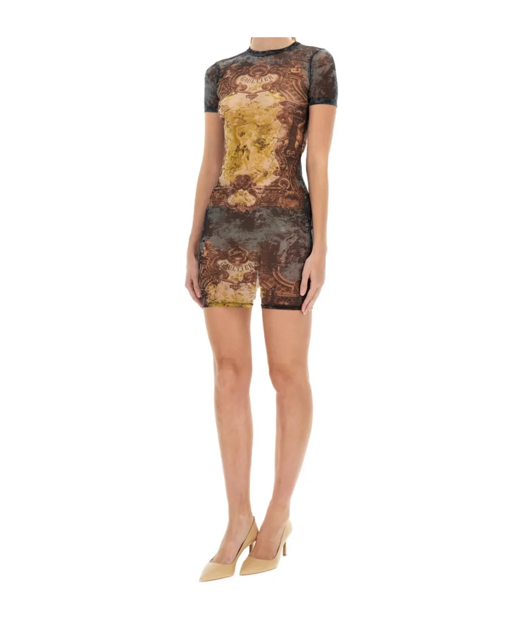 Printed Crew Neck Dress