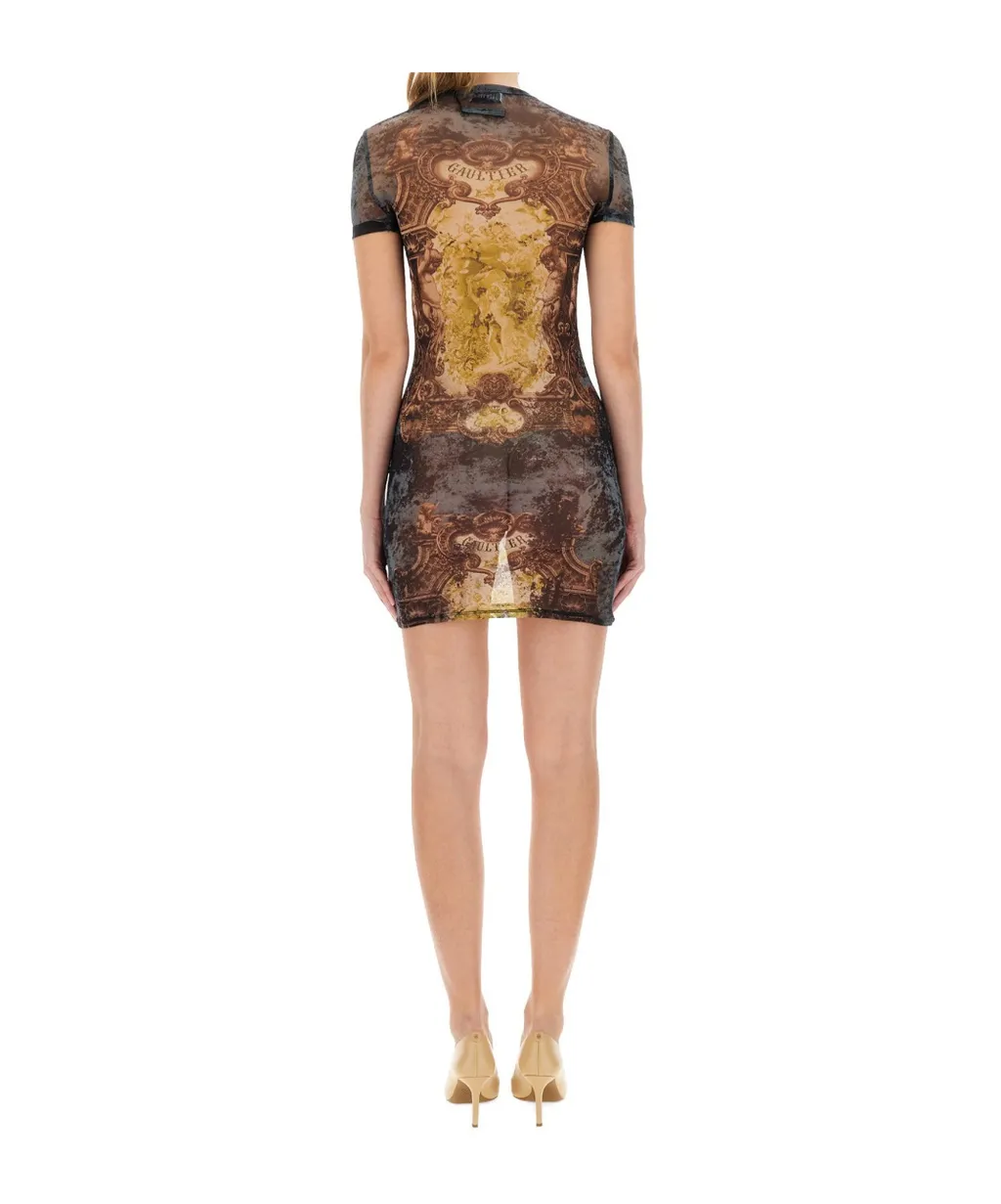 Printed Crew Neck Dress