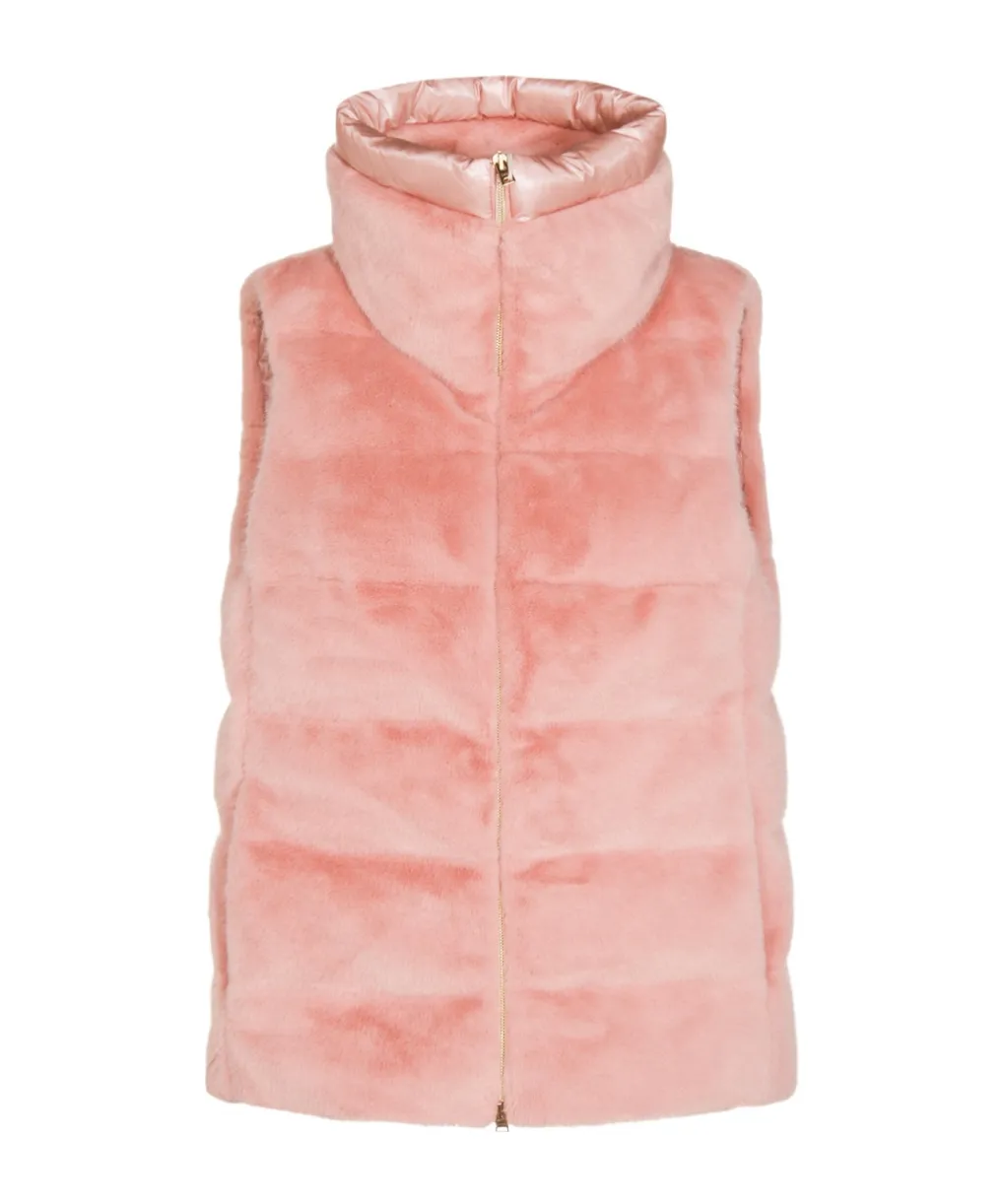 High-Neck Quilted Vest