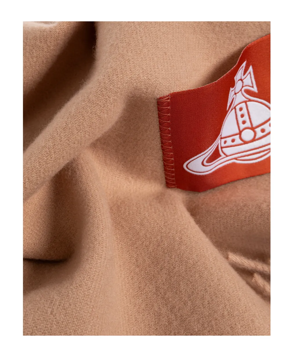 Logo-Patch Fringed Scarf