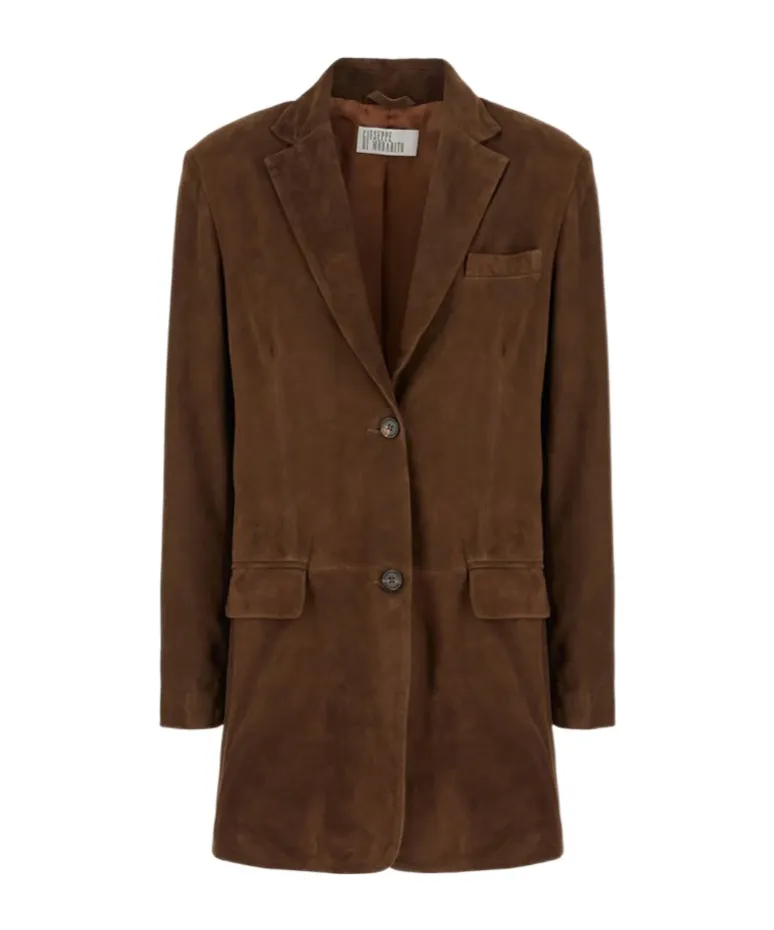 Suede Button Blazer